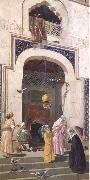 Osman Hamdy Bey La Porte de la Grande Mosquee Brousse (mk32) oil painting reproduction
